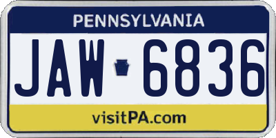 PA license plate JAW6836