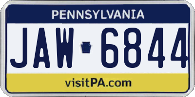 PA license plate JAW6844