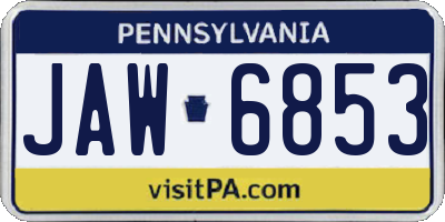 PA license plate JAW6853