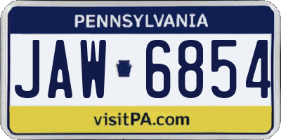 PA license plate JAW6854