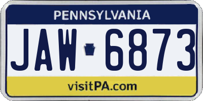 PA license plate JAW6873