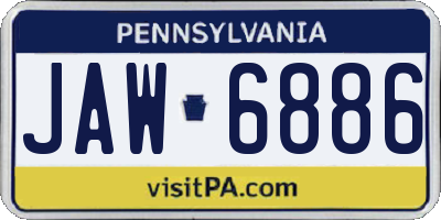 PA license plate JAW6886