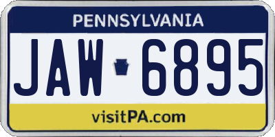 PA license plate JAW6895