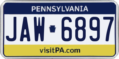 PA license plate JAW6897