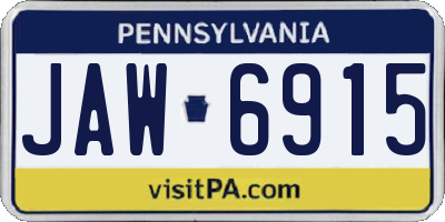 PA license plate JAW6915