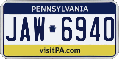PA license plate JAW6940