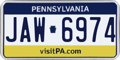 PA license plate JAW6974