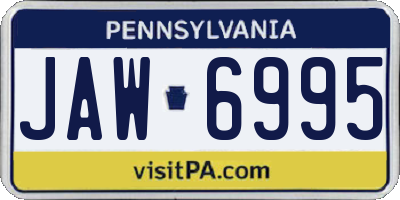 PA license plate JAW6995