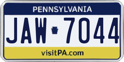 PA license plate JAW7044