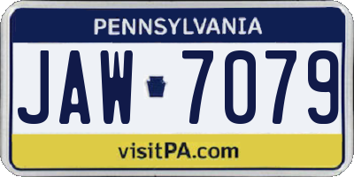 PA license plate JAW7079