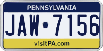 PA license plate JAW7156