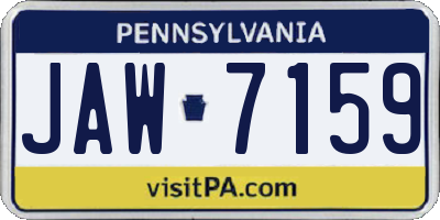 PA license plate JAW7159