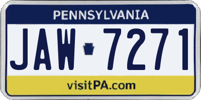 PA license plate JAW7271