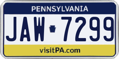 PA license plate JAW7299