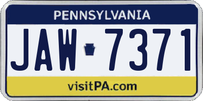 PA license plate JAW7371