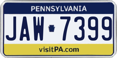 PA license plate JAW7399