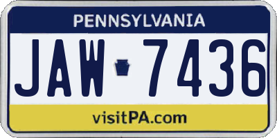 PA license plate JAW7436