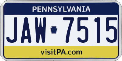 PA license plate JAW7515