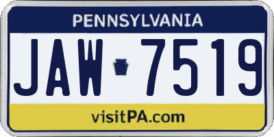 PA license plate JAW7519