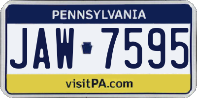 PA license plate JAW7595