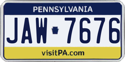 PA license plate JAW7676
