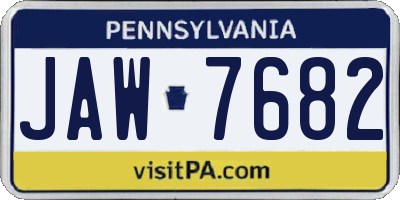 PA license plate JAW7682