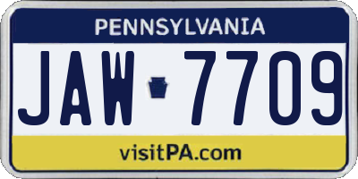 PA license plate JAW7709
