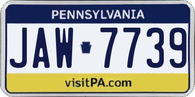 PA license plate JAW7739