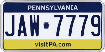 PA license plate JAW7779
