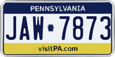 PA license plate JAW7873