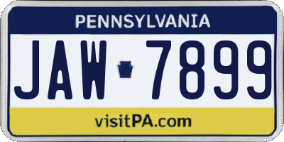 PA license plate JAW7899