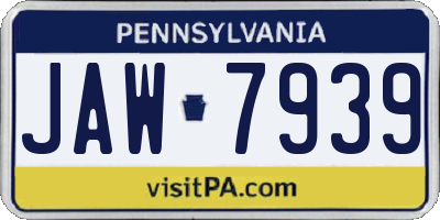 PA license plate JAW7939