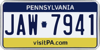 PA license plate JAW7941