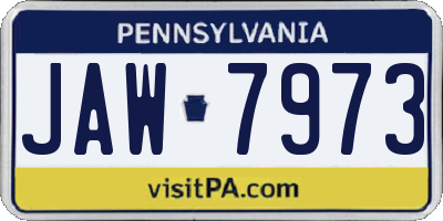 PA license plate JAW7973