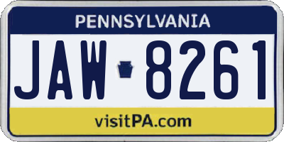 PA license plate JAW8261