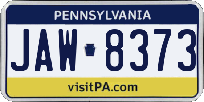 PA license plate JAW8373