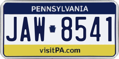 PA license plate JAW8541
