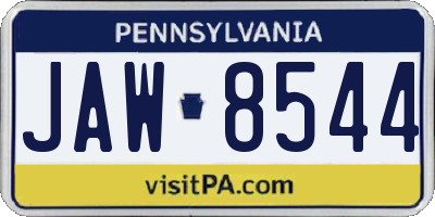 PA license plate JAW8544