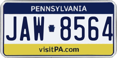 PA license plate JAW8564