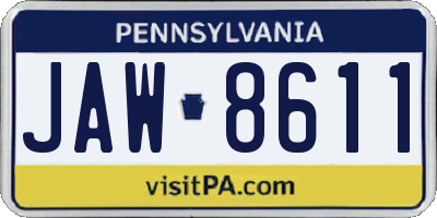 PA license plate JAW8611