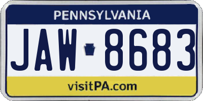 PA license plate JAW8683