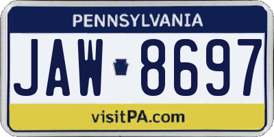 PA license plate JAW8697