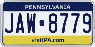 PA license plate JAW8779