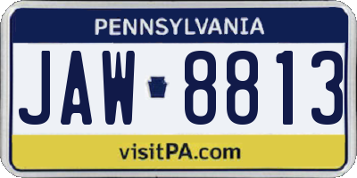 PA license plate JAW8813