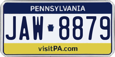 PA license plate JAW8879