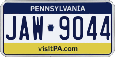 PA license plate JAW9044