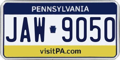 PA license plate JAW9050