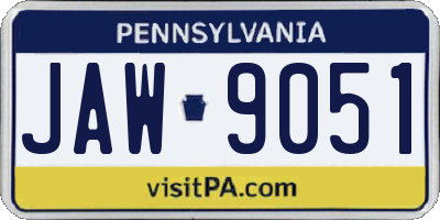 PA license plate JAW9051
