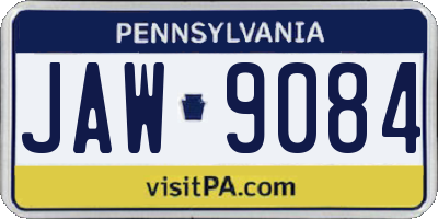 PA license plate JAW9084