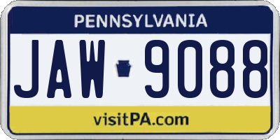 PA license plate JAW9088
